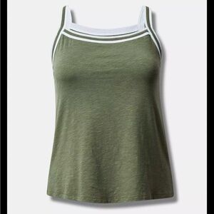 Torrid Olive and White Tank Top